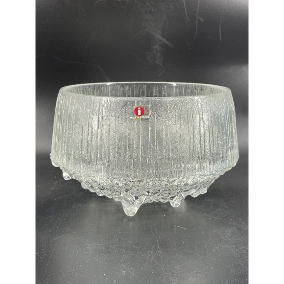 Iittala ULTIMA THULE glass 3-Toed Footed Bowl 7" ❄️🧊vintage - Picture 1 of 10